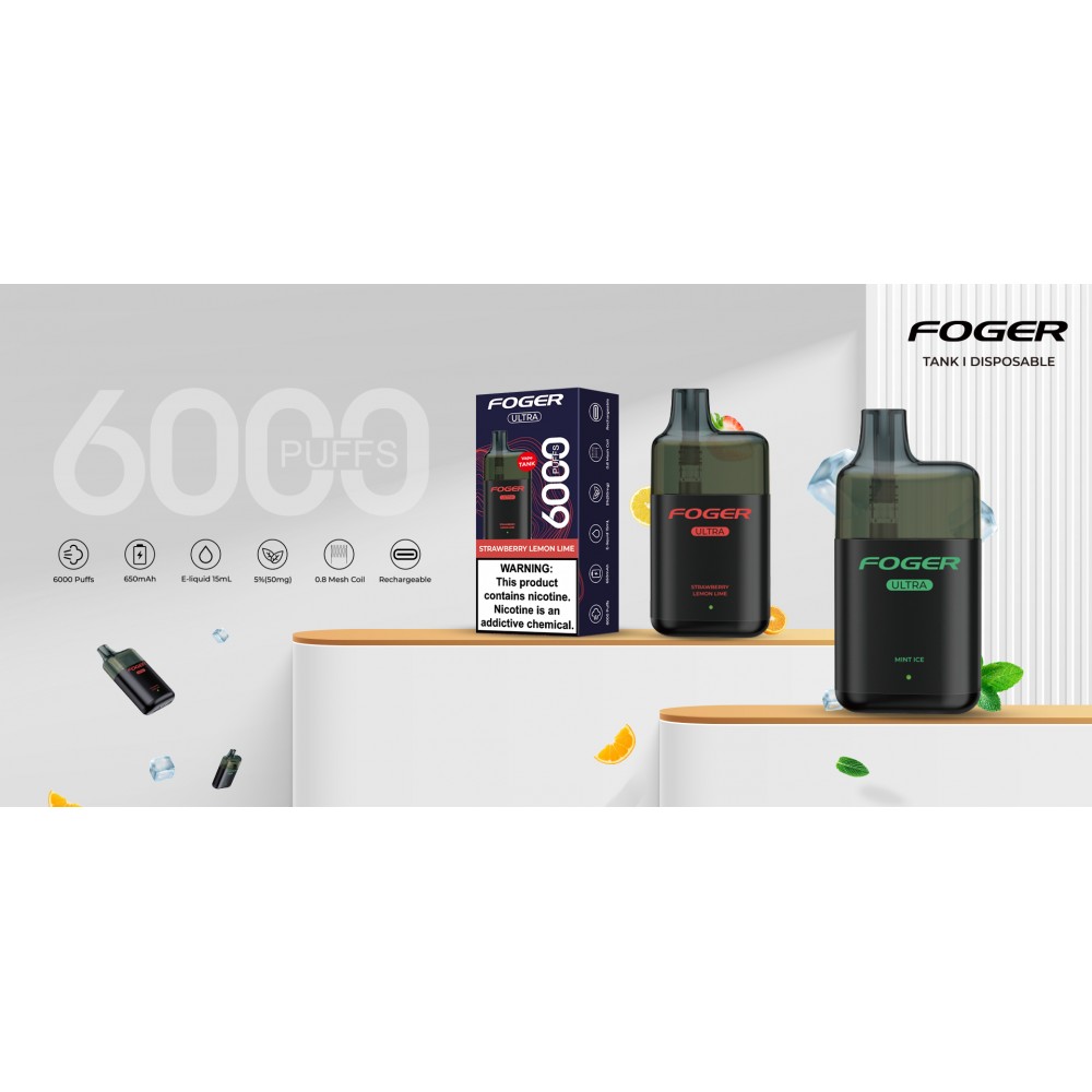 Foger Ultra Vape Tank 6000PF Disposables 10ct Display Skygate Wholesale
